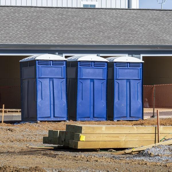 Heavy-duty construction site porta potty in Taunton, Massachusetts